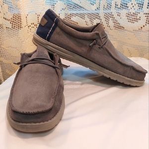 Hey Dude Gray Leather Loafers